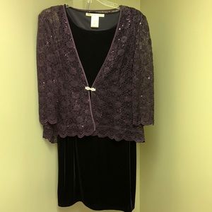 Max Studio velvet dress with lace jacket